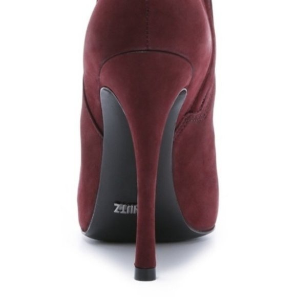 Excellent Cond. SCHUTZ Burgundy Ankle Boots Size 9 - Picture 7 of 7